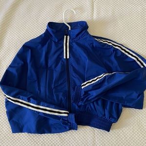Blue cropped track jacket size s